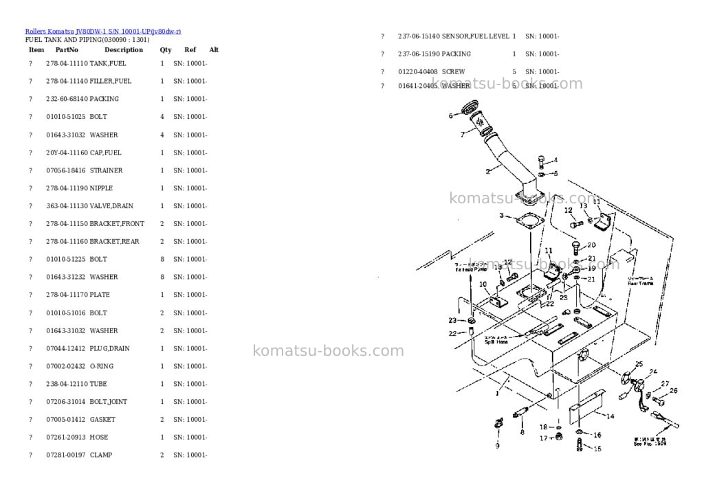 Komatsu jv80dw-1 s/n 10001-up Parts catalog cover Page 8 Komatsu jv80dw-1 s/n 10001-up Parts catalog cover Page 8