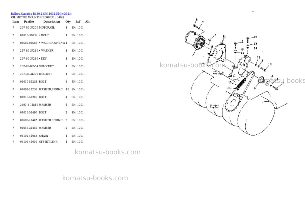 Komatsu jw30-1 s/n 1001-up Parts catalog cover Page 8