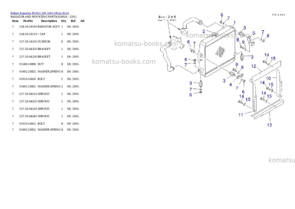 Komatsu jw30-2 s/n 2001-up Parts catalog cover Page 4 Komatsu jw30-2 s/n 2001-up Parts catalog cover Page 4