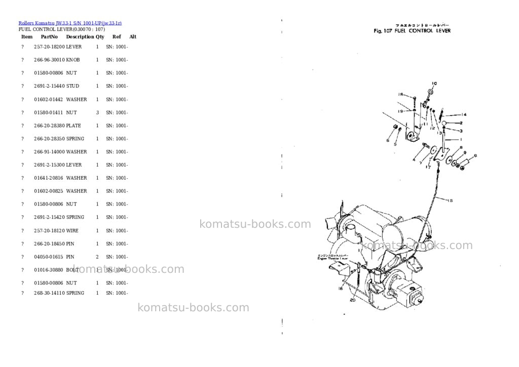 Komatsu jw33-1 s/n 1001-up Parts catalog cover Page 6
