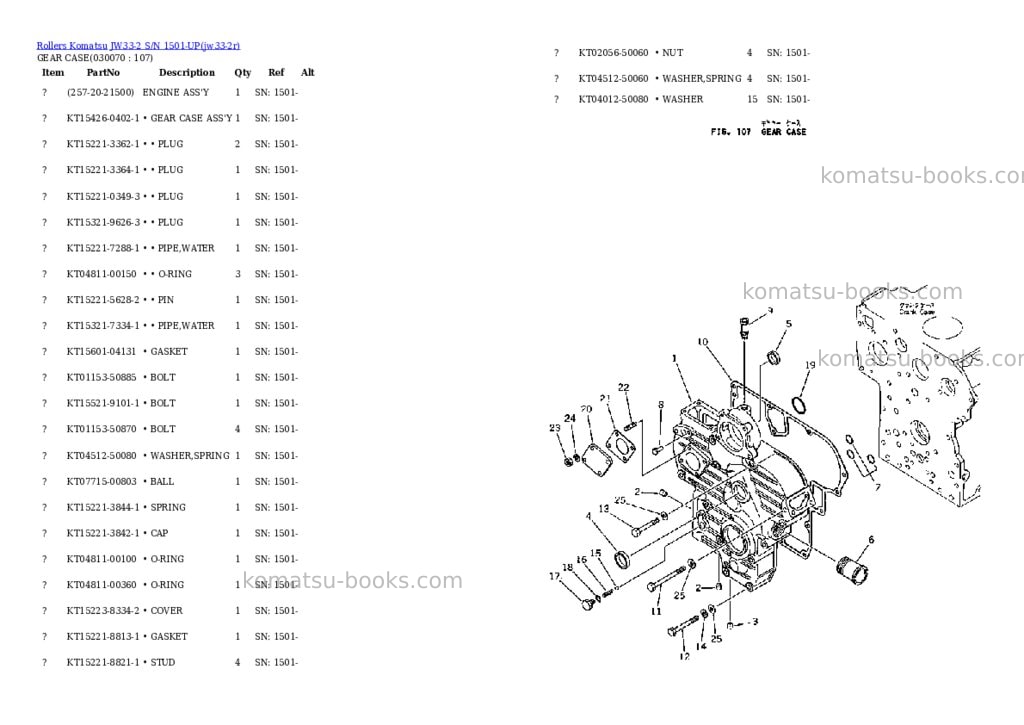 Komatsu jw33-2 s/n 1501-up Parts catalog cover Page 6 Komatsu jw33-2 s/n 1501-up Parts catalog cover Page 6