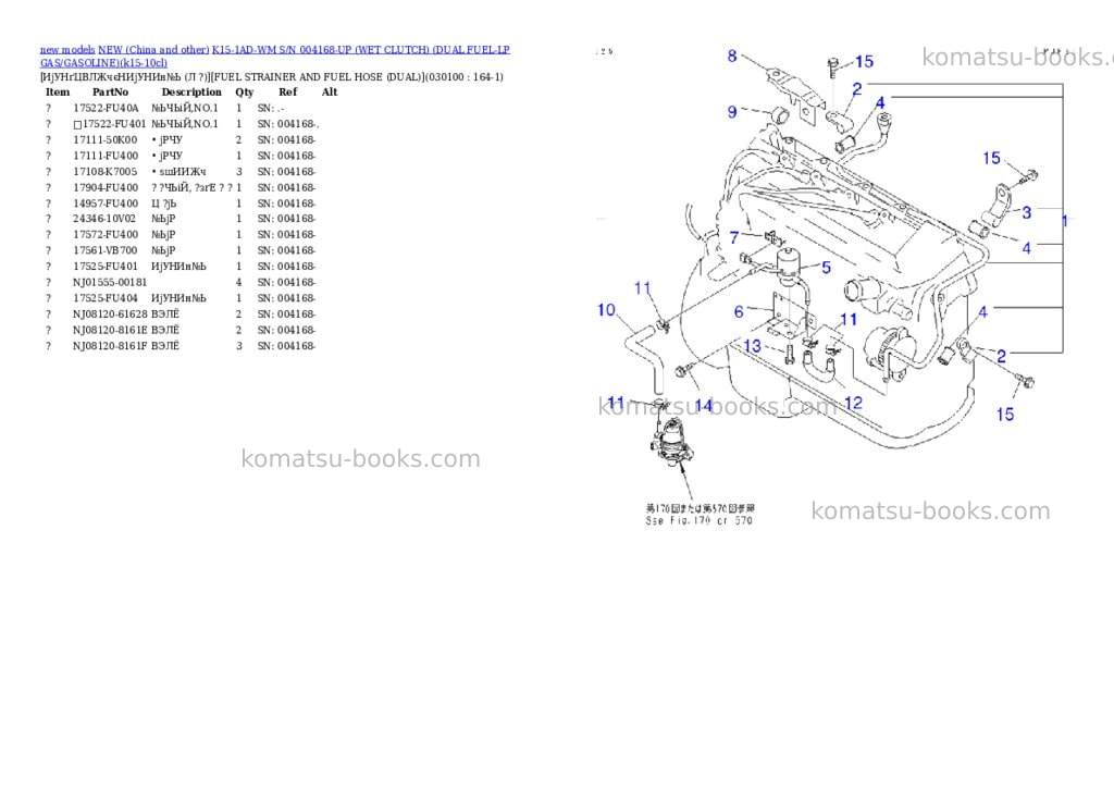 Komatsu k15-1ad-wm s/n 004168-up wet clutch dual fuel-lp gas/gasoline Parts catalog cover Page 10 Komatsu k15-1ad-wm s/n 004168-up wet clutch dual fuel-lp gas/gasoline Parts catalog cover Page 10