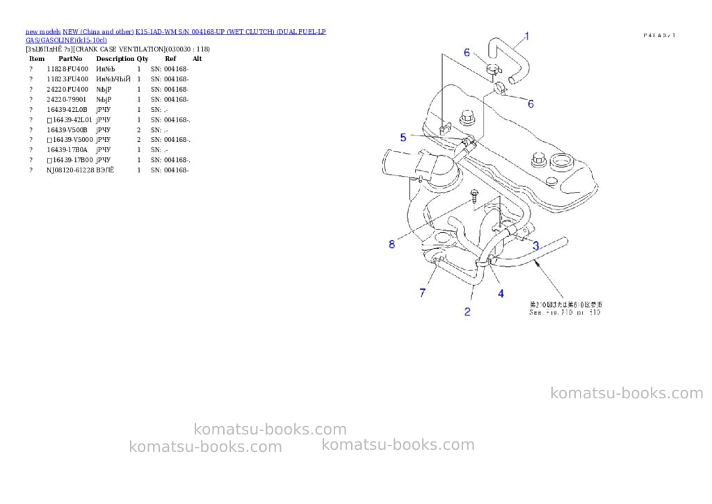 Komatsu k15-1ad-wm s/n 004168-up wet clutch dual fuel-lp gas/gasoline Parts catalog cover Page 3 Komatsu k15-1ad-wm s/n 004168-up wet clutch dual fuel-lp gas/gasoline Parts catalog cover Page 3