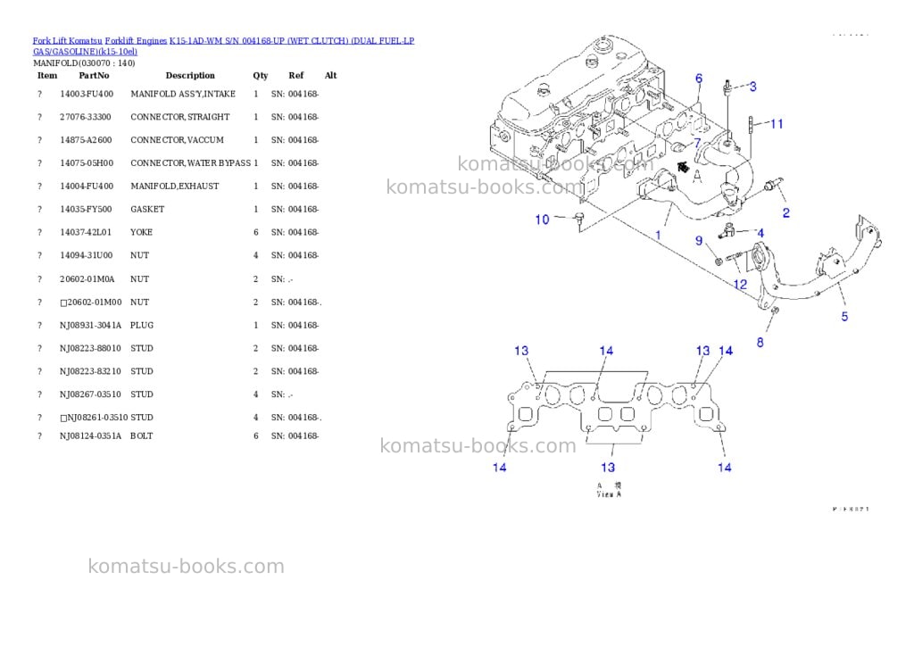 Komatsu k15-1ad-wm s/n 004168-up (ウェットクラッチ)(lpgヘイヨウ) Parts catalog cover Page 7 Komatsu k15-1ad-wm s/n 004168-up (ウェットクラッチ)(lpgヘイヨウ) Parts catalog cover Page 7