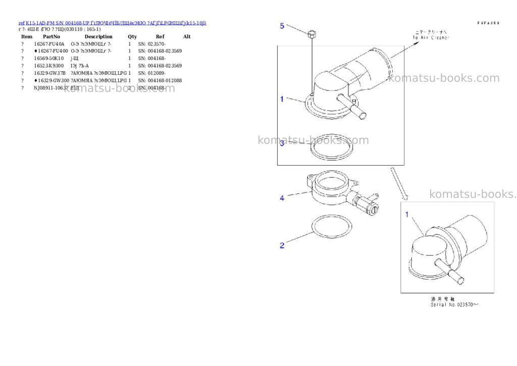Komatsu K15-1AD-FM S/N 004168-UP ЃiДЮЧІёЧЇБ/ДЩёєЭКЮ ?АЃjЃiLPGНІЦіЃj Parts catalog cover Page 10 Komatsu K15-1AD-FM S/N 004168-UP ЃiДЮЧІёЧЇБ/ДЩёєЭКЮ ?АЃjЃiLPGНІЦіЃj Parts catalog cover Page 10