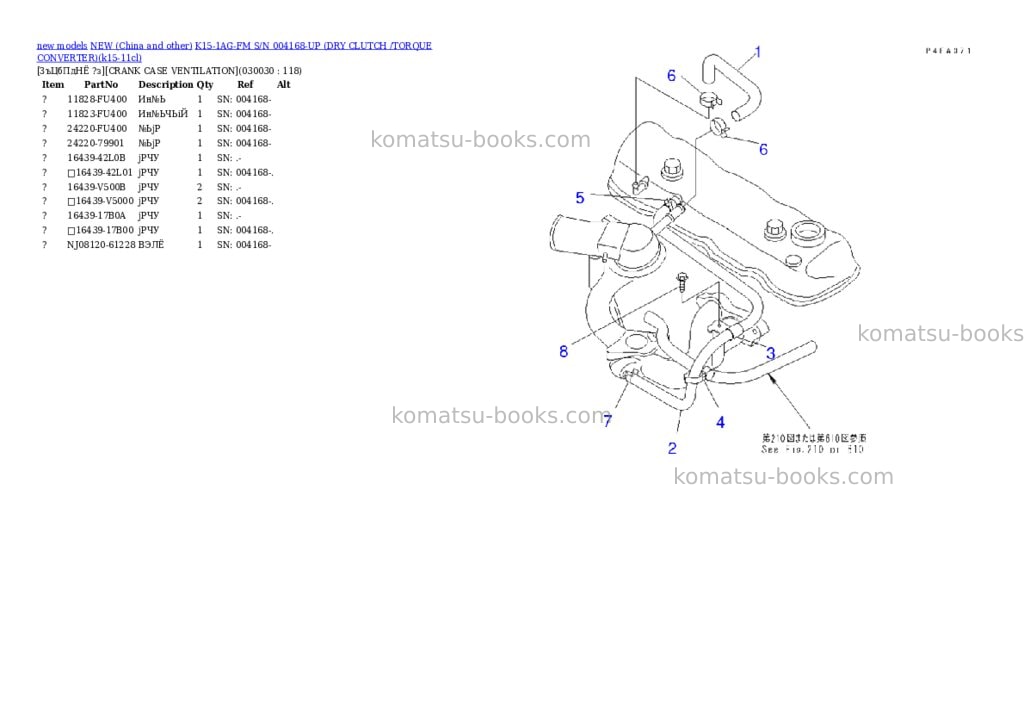 Komatsu k15-1ag-fm s/n 004168-up dry clutch /torque converter Parts catalog cover Page 2 Komatsu k15-1ag-fm s/n 004168-up dry clutch /torque converter Parts catalog cover Page 2