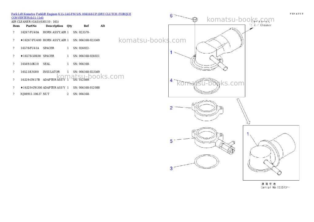 Komatsu k15-1ag-fm s/n 004168-up （ﾄﾞﾗｲｸﾗｯﾁ/ﾄﾙｸｺﾝﾊﾞｰﾀ） Parts catalog cover Page 10
