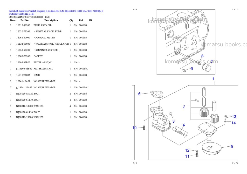 Komatsu k15-1ag-fm s/n 004168-up （ﾄﾞﾗｲｸﾗｯﾁ/ﾄﾙｸｺﾝﾊﾞｰﾀ） Parts catalog cover Page 7