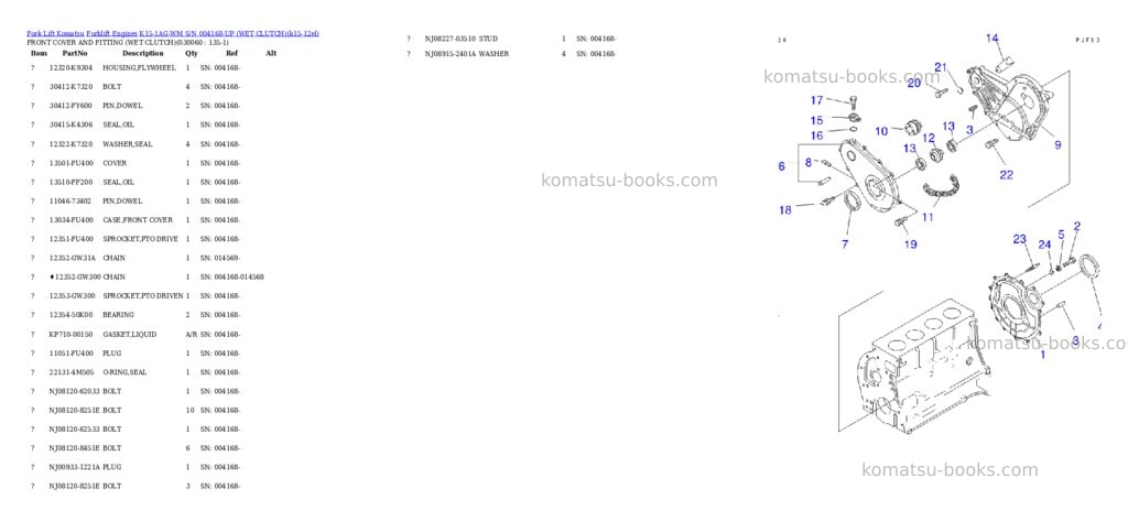 Komatsu k15-1ag-wm s/n 004168-up （ｳｪｯﾄｸﾗｯﾁ） Parts catalog cover Page 5