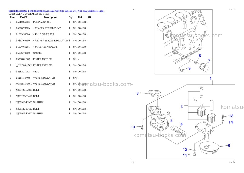 Komatsu k15-1ag-wm s/n 004168-up （ｳｪｯﾄｸﾗｯﾁ） Parts catalog cover Page 7