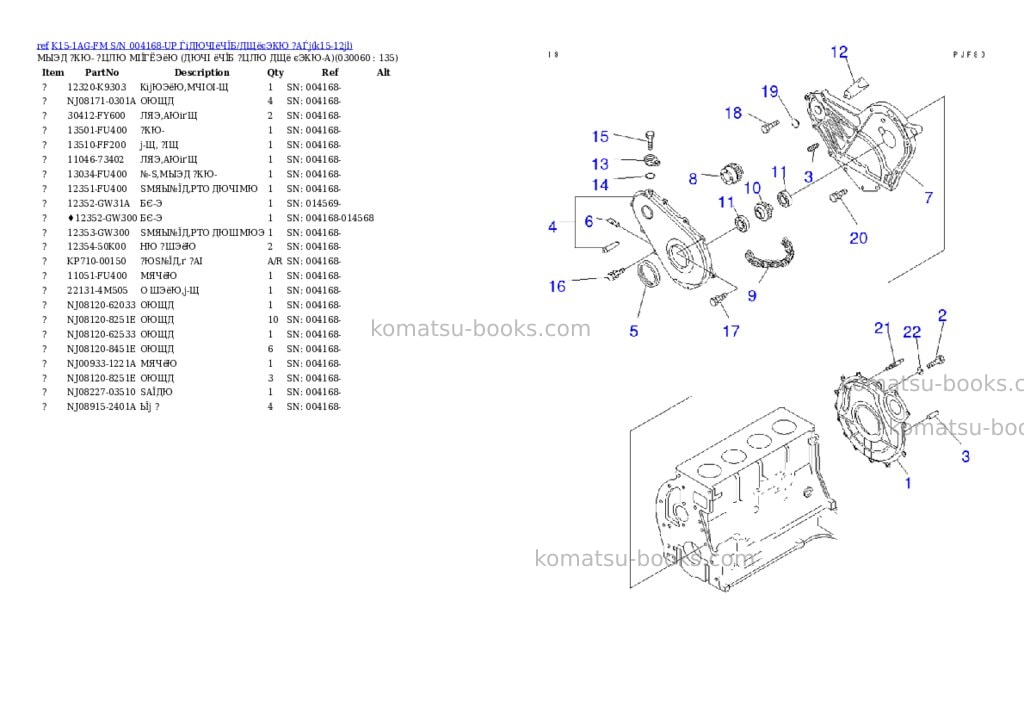 Komatsu K15-1AG-FM S/N 004168-UP ЃiДЮЧІёЧЇБ/ДЩёєЭКЮ ?АЃj Parts catalog cover Page 5 Komatsu K15-1AG-FM S/N 004168-UP ЃiДЮЧІёЧЇБ/ДЩёєЭКЮ ?АЃj Parts catalog cover Page 5