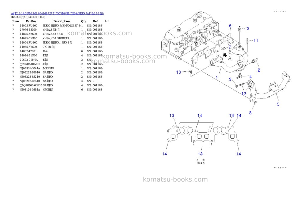 Komatsu K15-1AG-FM S/N 004168-UP ЃiДЮЧІёЧЇБ/ДЩёєЭКЮ ?АЃj Parts catalog cover Page 6 Komatsu K15-1AG-FM S/N 004168-UP ЃiДЮЧІёЧЇБ/ДЩёєЭКЮ ?АЃj Parts catalog cover Page 6