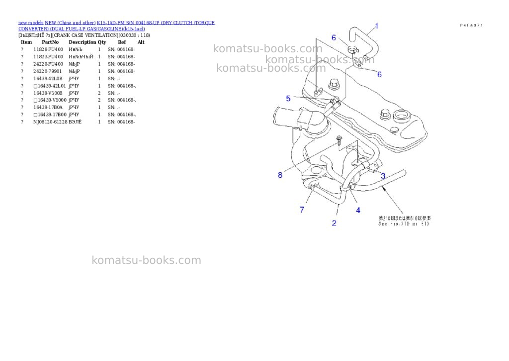 Komatsu k15-1ad-fm s/n 004168-up dry clutch /torque converter dual fuel-lp gas/gasoline Parts catalog cover Page 2 Komatsu k15-1ad-fm s/n 004168-up dry clutch /torque converter dual fuel-lp gas/gasoline Parts catalog cover Page 2