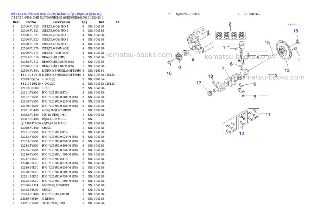 Komatsu K15-1AD-WM S/N 004168-UP ЃiіЄЇДёЧЇБЃjЃiLPGНІЦіЃj Parts catalog cover Page 3