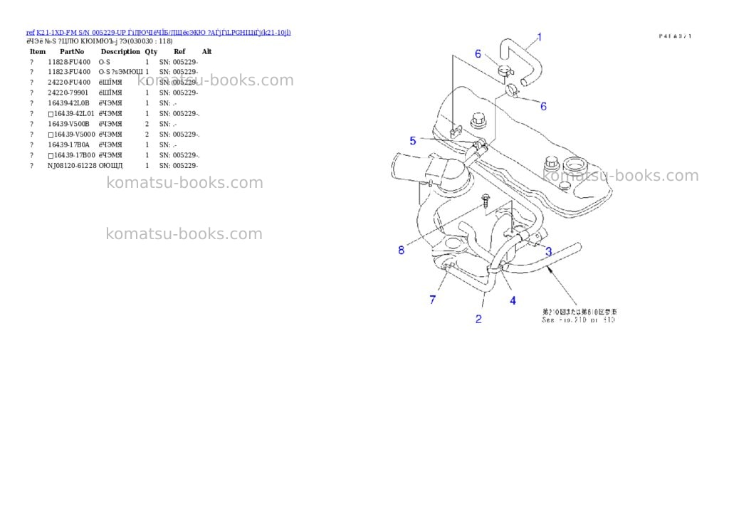 Komatsu K21-1XD-FM S/N 005229-UP ЃiДЮЧІёЧЇБ/ДЩёєЭКЮ ?АЃjЃiLPGНІЦіЃj Parts catalog cover Page 2