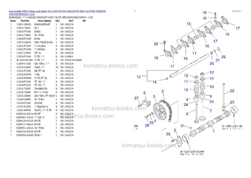 Komatsu k21-1xg-fm s/n 005229-up dry clutch /torque converter Parts catalog cover Page 4 Komatsu k21-1xg-fm s/n 005229-up dry clutch /torque converter Parts catalog cover Page 4
