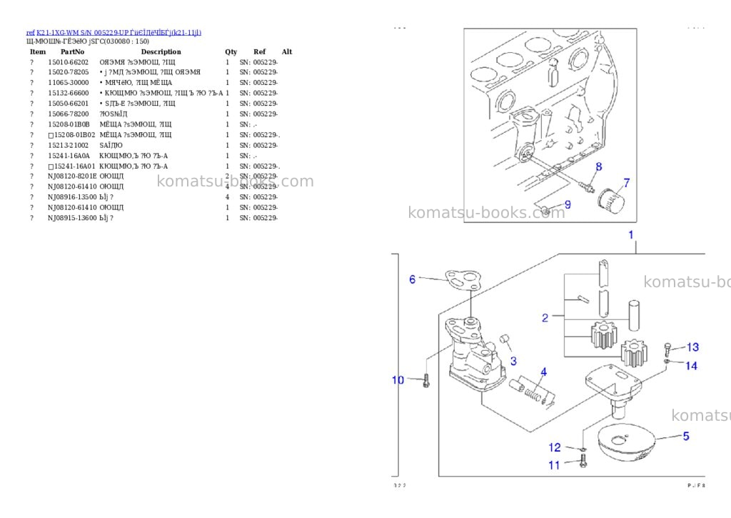 Komatsu K21-1XG-WM S/N 005229-UP ЃiіЄЇДёЧЇБЃj Parts catalog cover Page 7