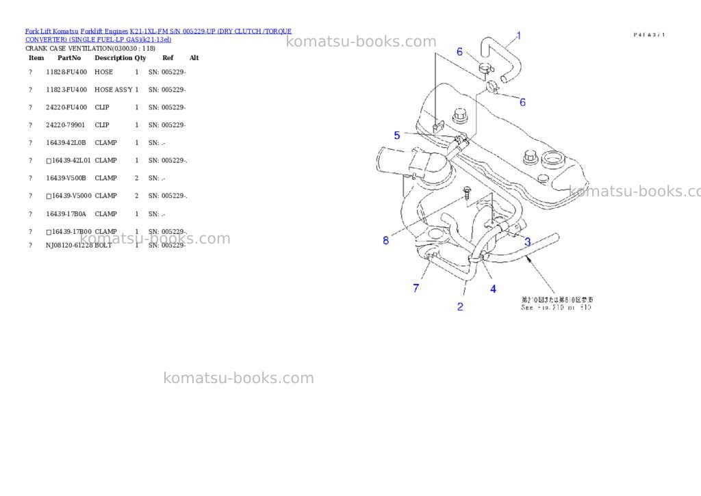 Komatsu k21-1xl-fm s/n 005229-up （ﾄﾞﾗｲｸﾗｯﾁ/ﾄﾙｸｺﾝﾊﾞｰﾀ）（lpgｾﾝﾖｳ） Parts catalog cover Page 2