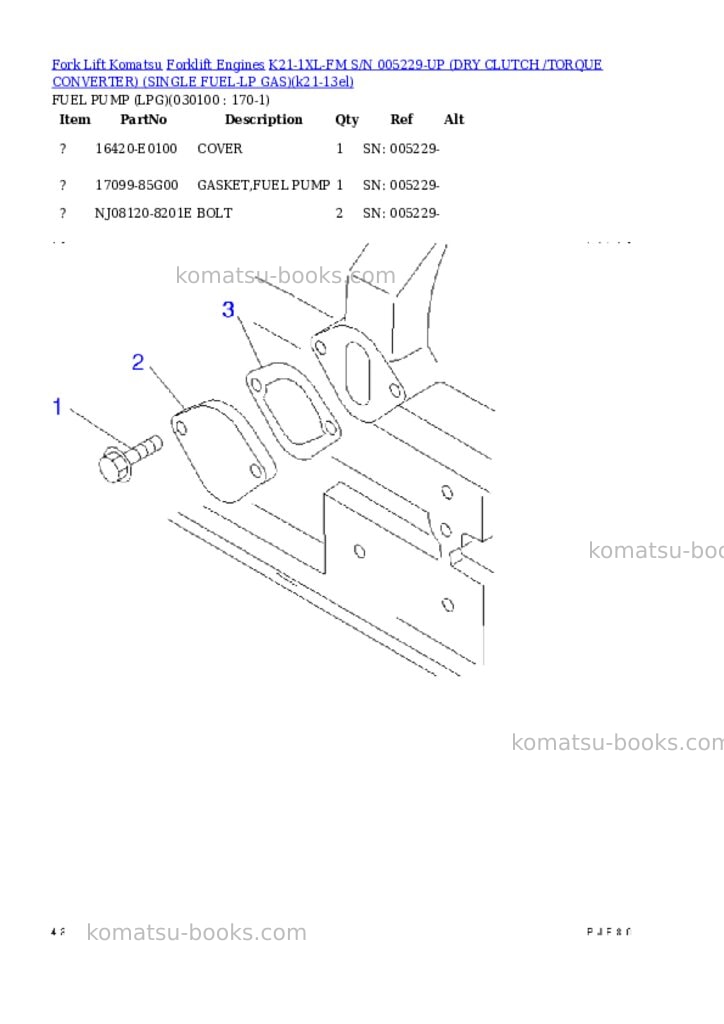 Komatsu k21-1xl-fm s/n 005229-up （ﾄﾞﾗｲｸﾗｯﾁ/ﾄﾙｸｺﾝﾊﾞｰﾀ）（lpgｾﾝﾖｳ） Parts catalog cover Page 9