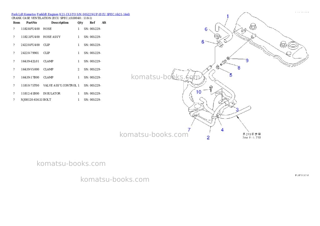 Komatsu k21-1x3-to s/n 005229-up （ｻﾝｹﾞﾝ ｼｮｸﾊﾞｲ ｼﾖｳ） Parts catalog cover Page 3