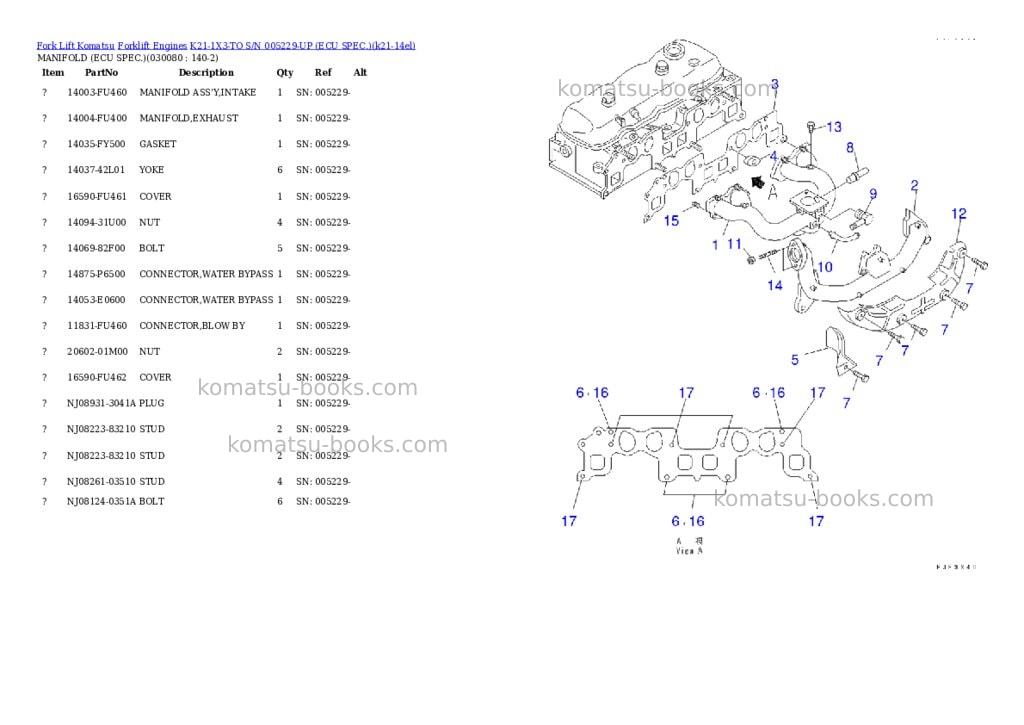 Komatsu k21-1x3-to s/n 005229-up （ｻﾝｹﾞﾝ ｼｮｸﾊﾞｲ ｼﾖｳ） Parts catalog cover Page 7