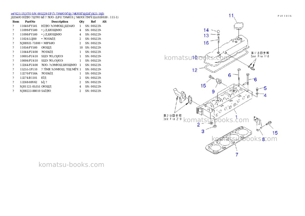 Komatsu K21-1X3-TO S/N 005229-UP Ѓi ?Э№ЮЭЃ@ј ?ёКЮІЃ@јЦіЃj Parts catalog cover Page 2 Komatsu K21-1X3-TO S/N 005229-UP Ѓi ?Э№ЮЭЃ@ј ?ёКЮІЃ@јЦіЃj Parts catalog cover Page 2