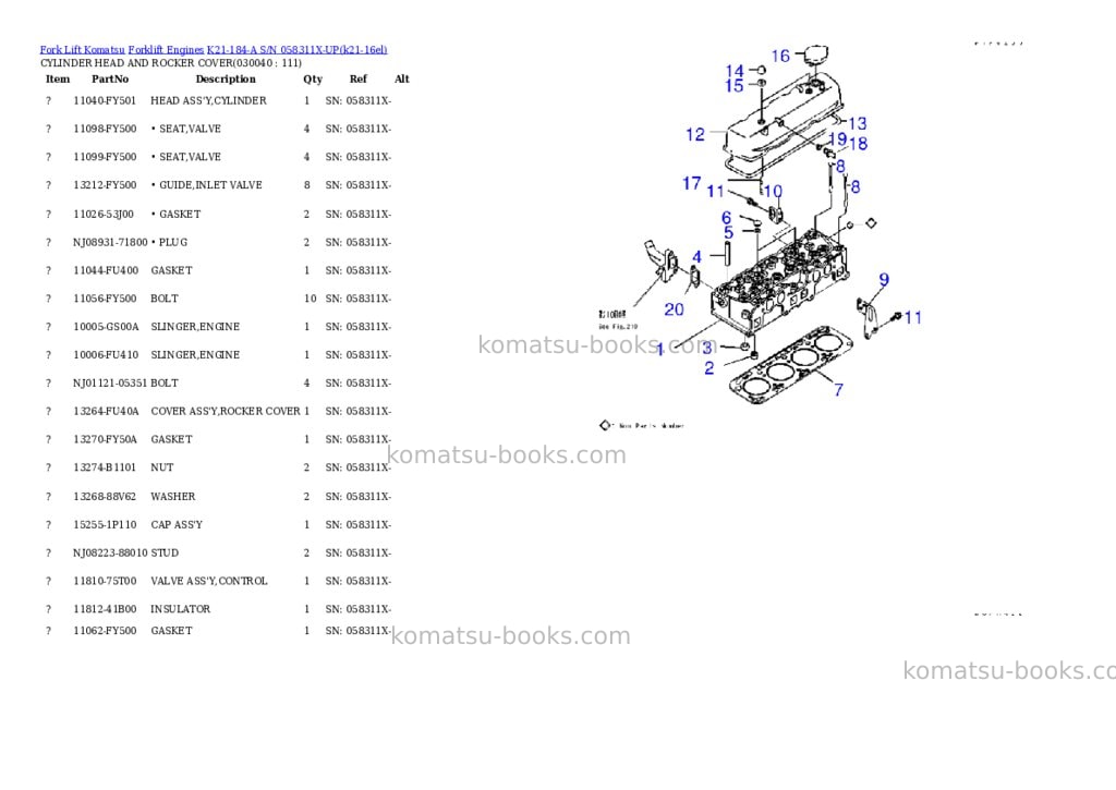 Komatsu k21-184-a s/n 058311x-up Parts catalog cover Page 3 Komatsu k21-184-a s/n 058311x-up Parts catalog cover Page 3