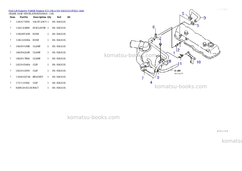 Komatsu k21-184-a s/n 058311x-up Parts catalog cover Page 4 Komatsu k21-184-a s/n 058311x-up Parts catalog cover Page 4
