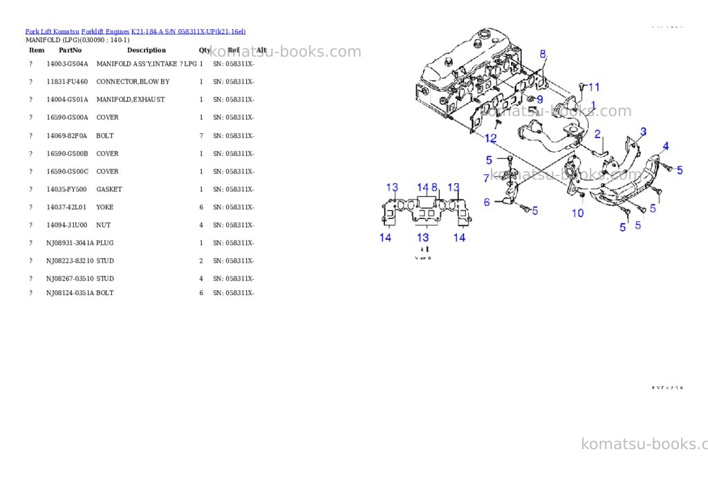 Komatsu k21-184-a s/n 058311x-up Parts catalog cover Page 8 Komatsu k21-184-a s/n 058311x-up Parts catalog cover Page 8