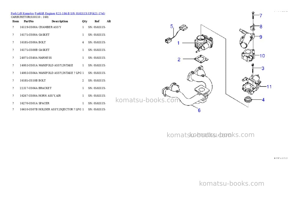 Komatsu k21-184-b s/n 058311x-up Parts catalog cover Page 10 Komatsu k21-184-b s/n 058311x-up Parts catalog cover Page 10