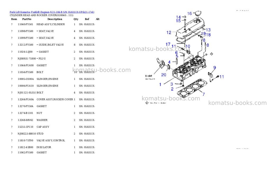 Komatsu k21-184-b s/n 058311x-up Parts catalog cover Page 3 Komatsu k21-184-b s/n 058311x-up Parts catalog cover Page 3