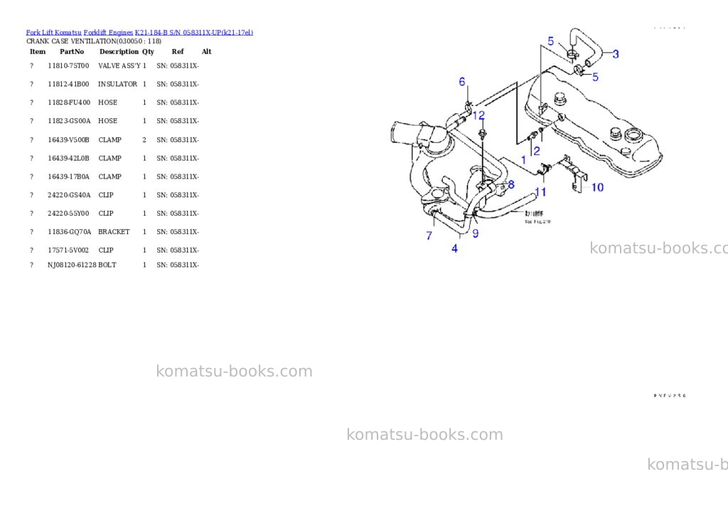 Komatsu k21-184-b s/n 058311x-up Parts catalog cover Page 4 Komatsu k21-184-b s/n 058311x-up Parts catalog cover Page 4