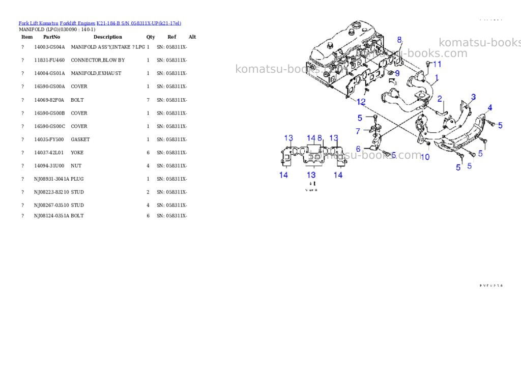 Komatsu k21-184-b s/n 058311x-up Parts catalog cover Page 8 Komatsu k21-184-b s/n 058311x-up Parts catalog cover Page 8