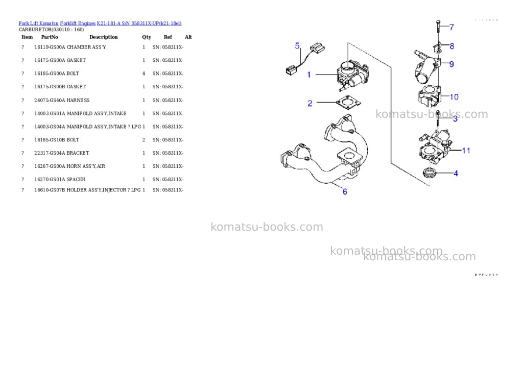 Komatsu k21-181-a s/n 058311x-up Parts catalog cover Page 10 Komatsu k21-181-a s/n 058311x-up Parts catalog cover Page 10