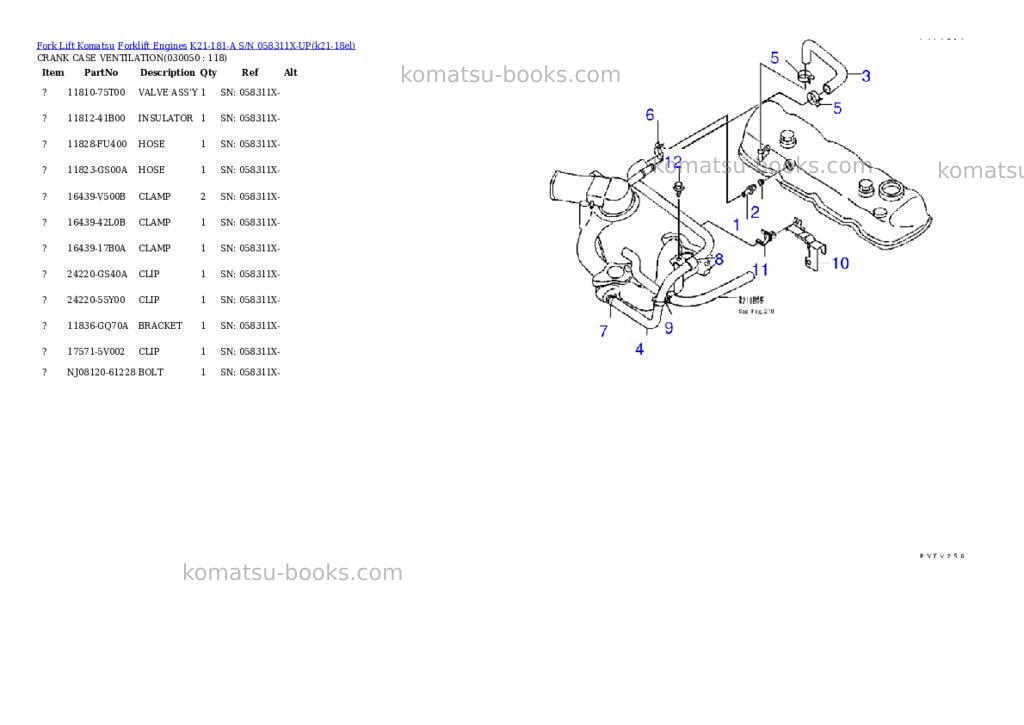 Komatsu k21-181-a s/n 058311x-up Parts catalog cover Page 4 Komatsu k21-181-a s/n 058311x-up Parts catalog cover Page 4