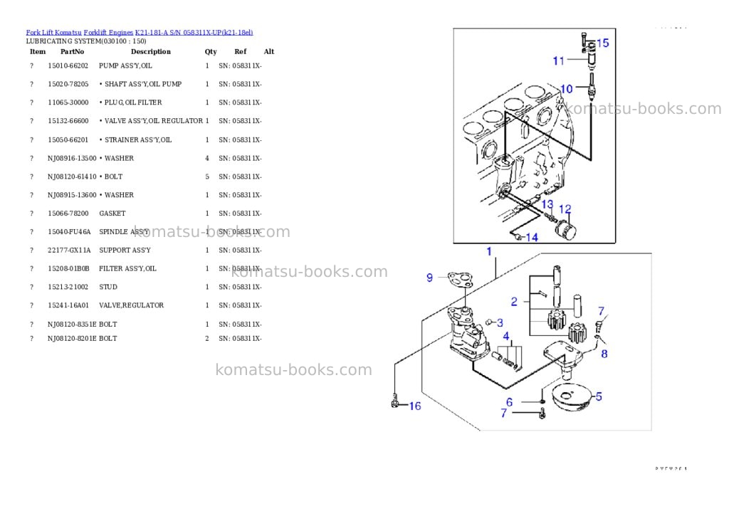 Komatsu k21-181-a s/n 058311x-up Parts catalog cover Page 9 Komatsu k21-181-a s/n 058311x-up Parts catalog cover Page 9
