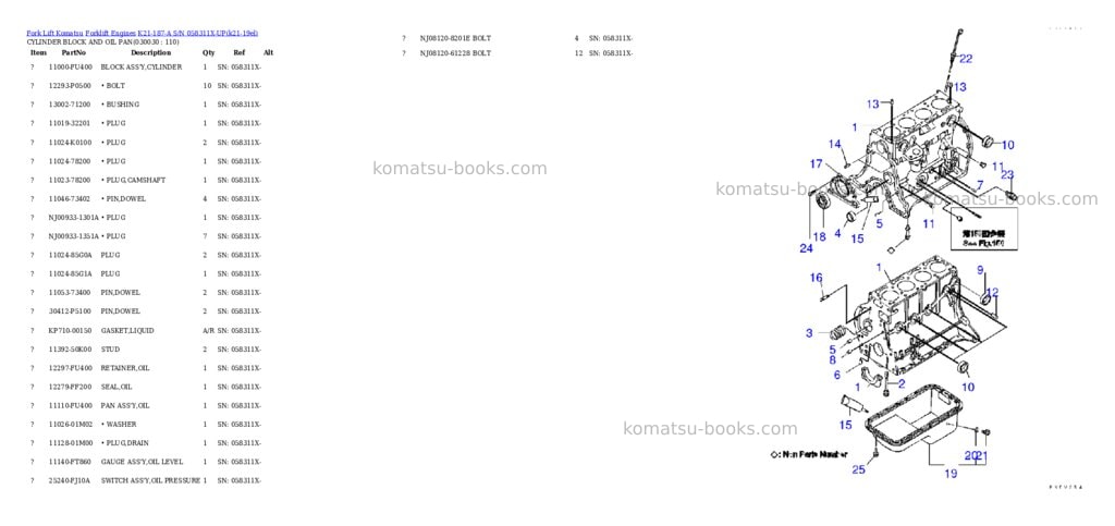 Komatsu k21-187-a s/n 058311x-up Parts catalog cover Page 2