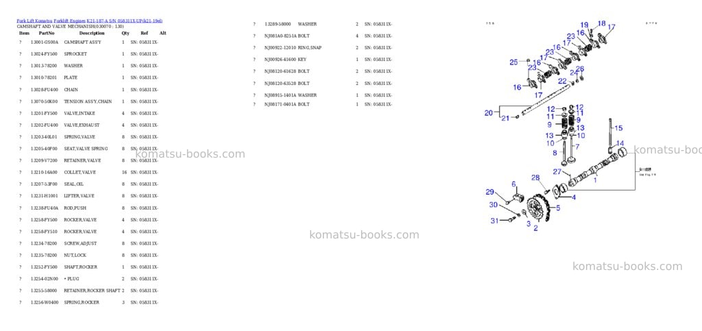 Komatsu k21-187-a s/n 058311x-up Parts catalog cover Page 6