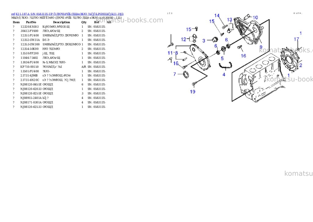 Komatsu K21-187-A S/N 058311X-UP ЃiДЮЧІёЧЇБ/ДЩёєЭКЮ ?АЃjЃiLPGНІЦіЃj Parts catalog cover Page 7
