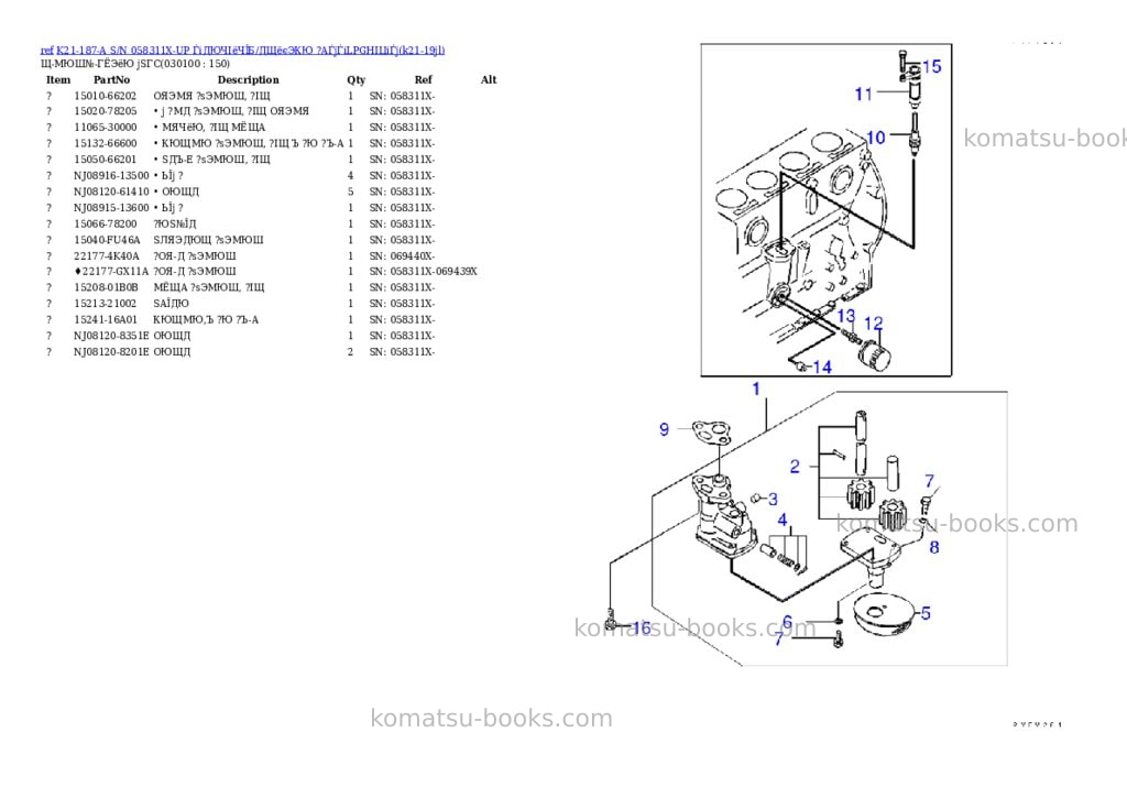 Komatsu K21-187-A S/N 058311X-UP ЃiДЮЧІёЧЇБ/ДЩёєЭКЮ ?АЃjЃiLPGНІЦіЃj Parts catalog cover Page 9