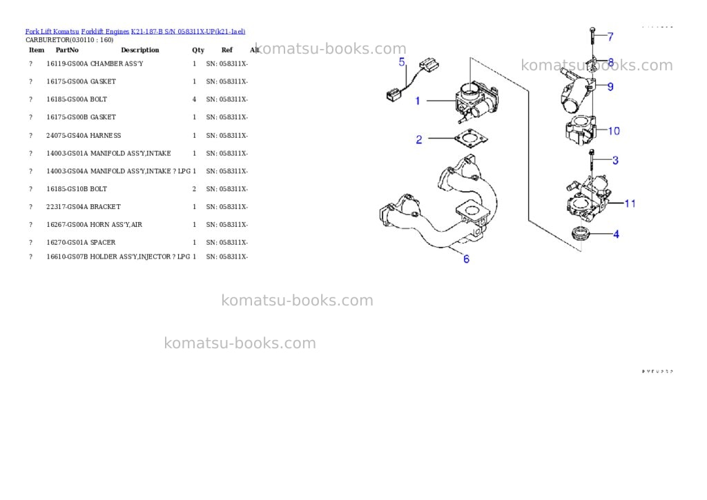 Komatsu k21-187-b s/n 058311x-up Parts catalog cover Page 10 Komatsu k21-187-b s/n 058311x-up Parts catalog cover Page 10