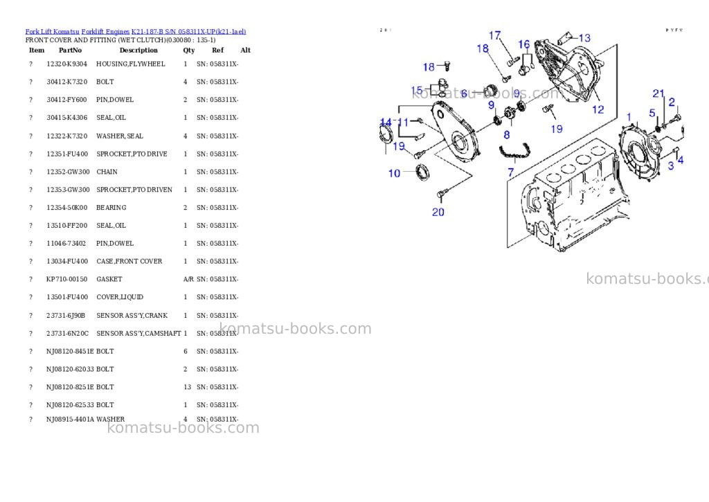 Komatsu k21-187-b s/n 058311x-up Parts catalog cover Page 7 Komatsu k21-187-b s/n 058311x-up Parts catalog cover Page 7