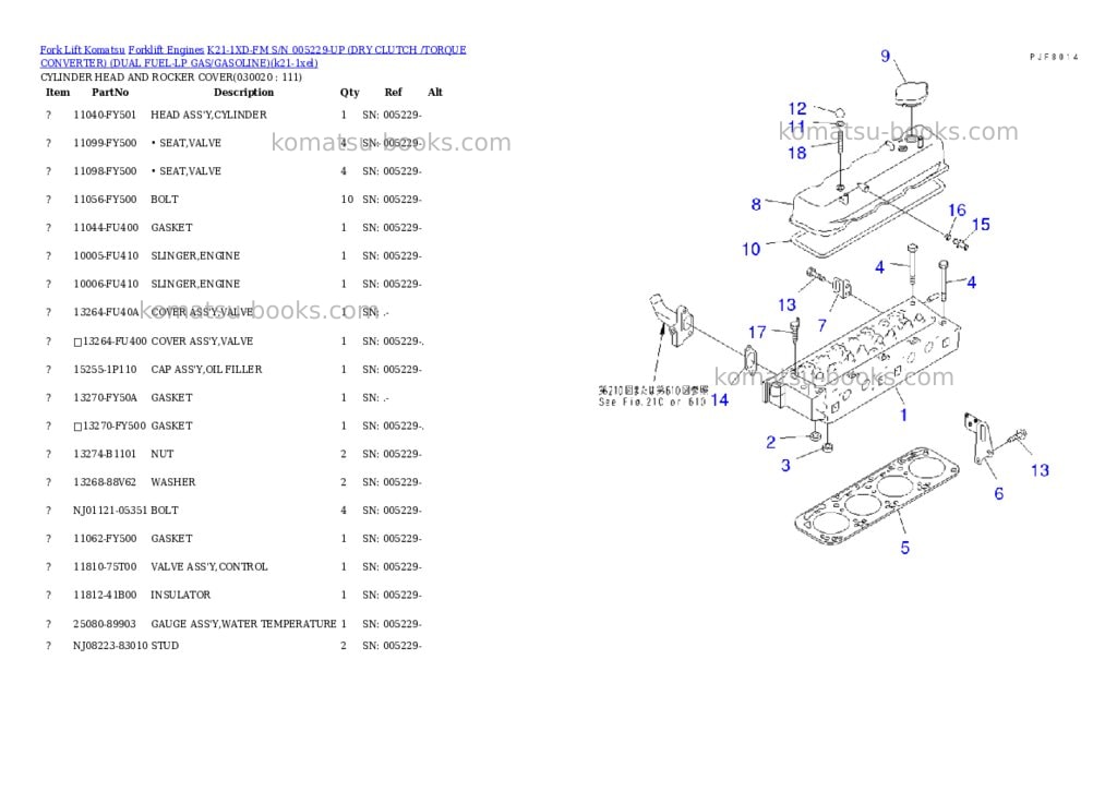 Komatsu k21-1xd-fm s/n 005229-up (ドライクラッチ/トルクコンバータ)(lpgヘイヨウ) Parts catalog cover Komatsu k21-1xd-fm s/n 005229-up (ドライクラッチ/トルクコンバータ)(lpgヘイヨウ) Parts catalog cover