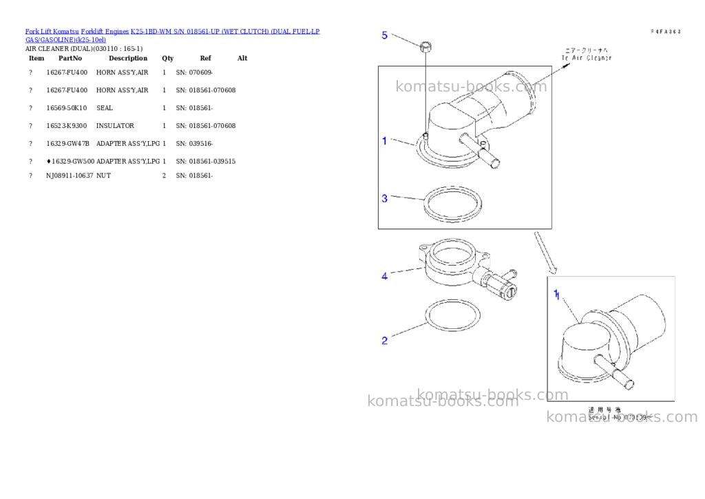 Komatsu k25-1bd-wm s/n 018561-up (ウェットクラッチ)(lpgヘイヨウ) Parts catalog cover Page 10 Komatsu k25-1bd-wm s/n 018561-up (ウェットクラッチ)(lpgヘイヨウ) Parts catalog cover Page 10