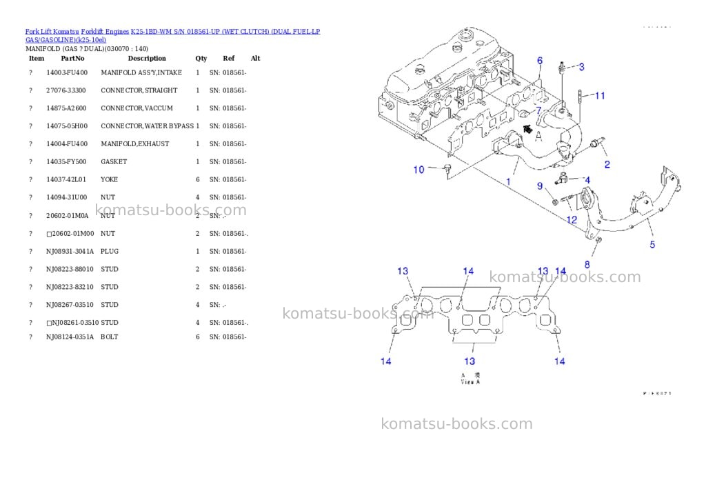 Komatsu k25-1bd-wm s/n 018561-up (ウェットクラッチ)(lpgヘイヨウ) Parts catalog cover Page 6 Komatsu k25-1bd-wm s/n 018561-up (ウェットクラッチ)(lpgヘイヨウ) Parts catalog cover Page 6