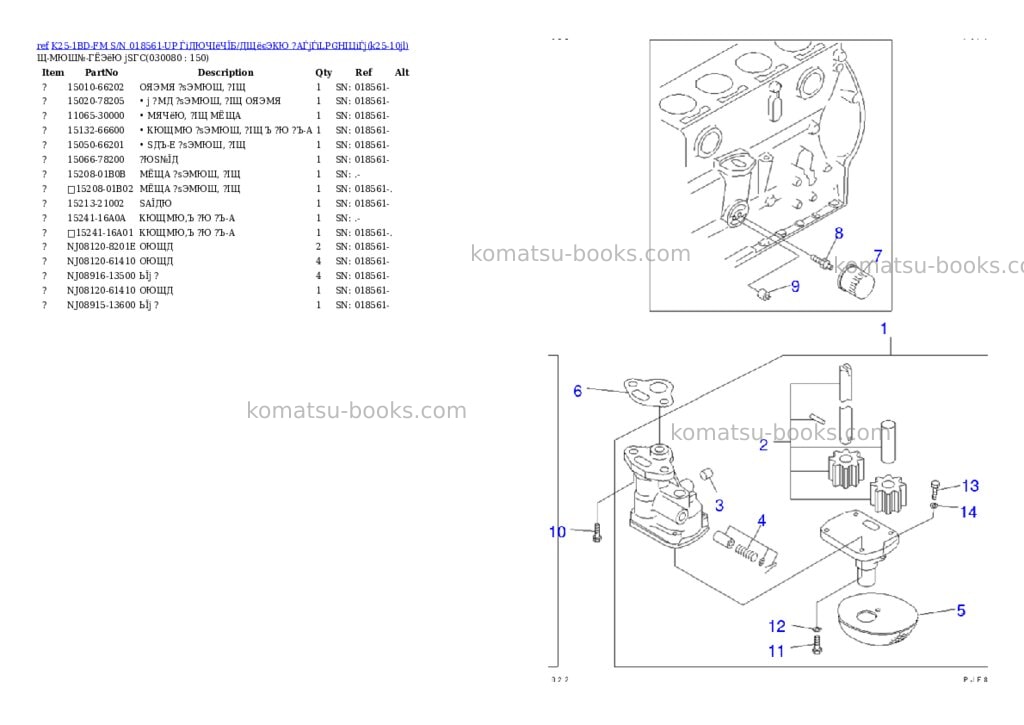 Komatsu K25-1BD-FM S/N 018561-UP ЃiДЮЧІёЧЇБ/ДЩёєЭКЮ ?АЃjЃiLPGНІЦіЃj Parts catalog cover Page 7