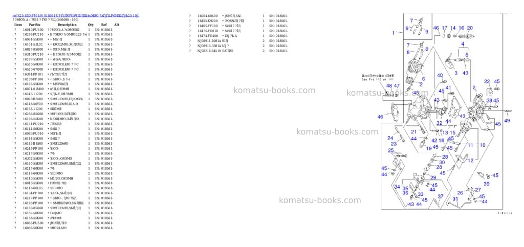 Komatsu K25-1BD-FM S/N 018561-UP ЃiДЮЧІёЧЇБ/ДЩёєЭКЮ ?АЃjЃiLPGНІЦіЃj Parts catalog cover Page 8