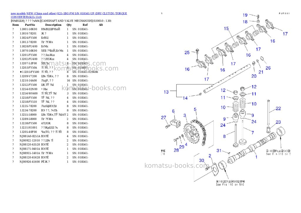 Komatsu k25-1bg-fm s/n 018561-up dry clutch /torque converter Parts catalog cover Page 4 Komatsu k25-1bg-fm s/n 018561-up dry clutch /torque converter Parts catalog cover Page 4