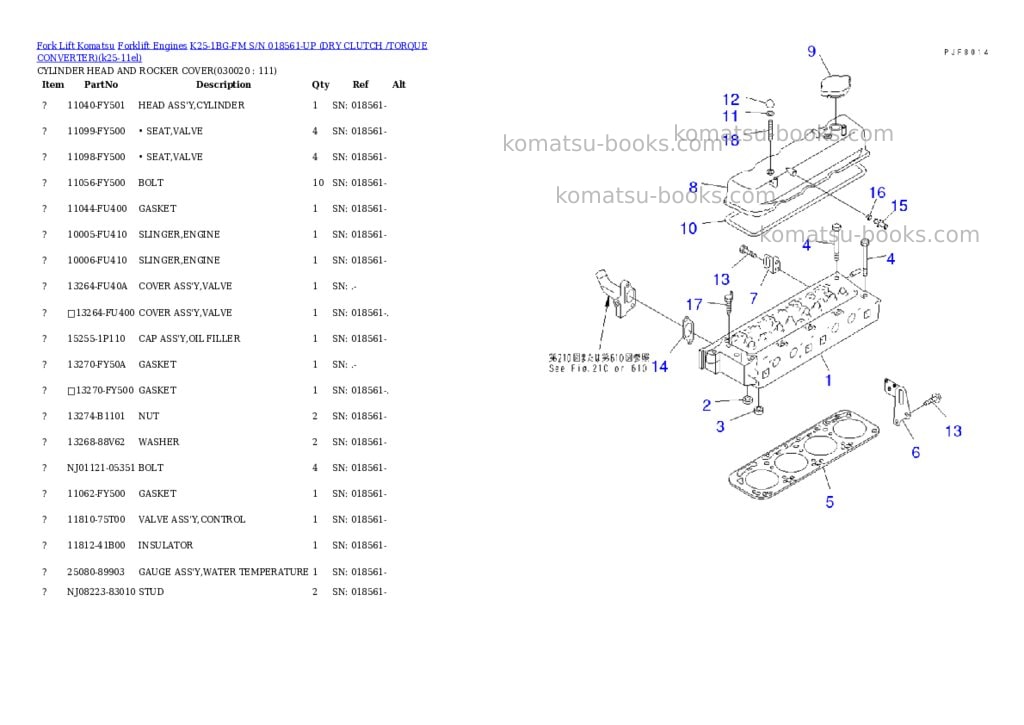 Komatsu k25-1bg-fm s/n 018561-up （ﾄﾞﾗｲｸﾗｯﾁ/ﾄﾙｸｺﾝﾊﾞｰﾀ） Parts catalog cover