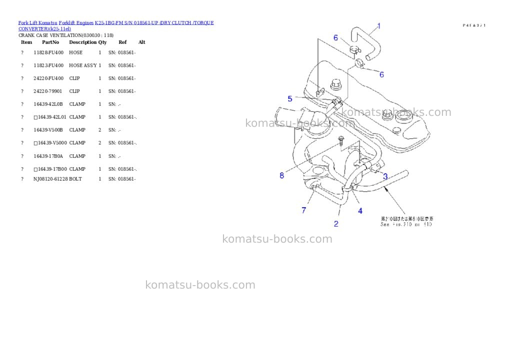 Komatsu k25-1bg-fm s/n 018561-up （ﾄﾞﾗｲｸﾗｯﾁ/ﾄﾙｸｺﾝﾊﾞｰﾀ） Parts catalog cover Page 2
